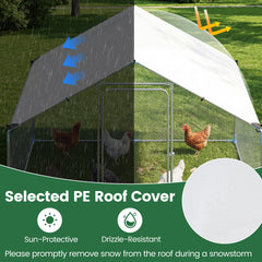 300 x 203 x 202 CM Walk-in Chicken Run with Waterproof Cover for Backyard