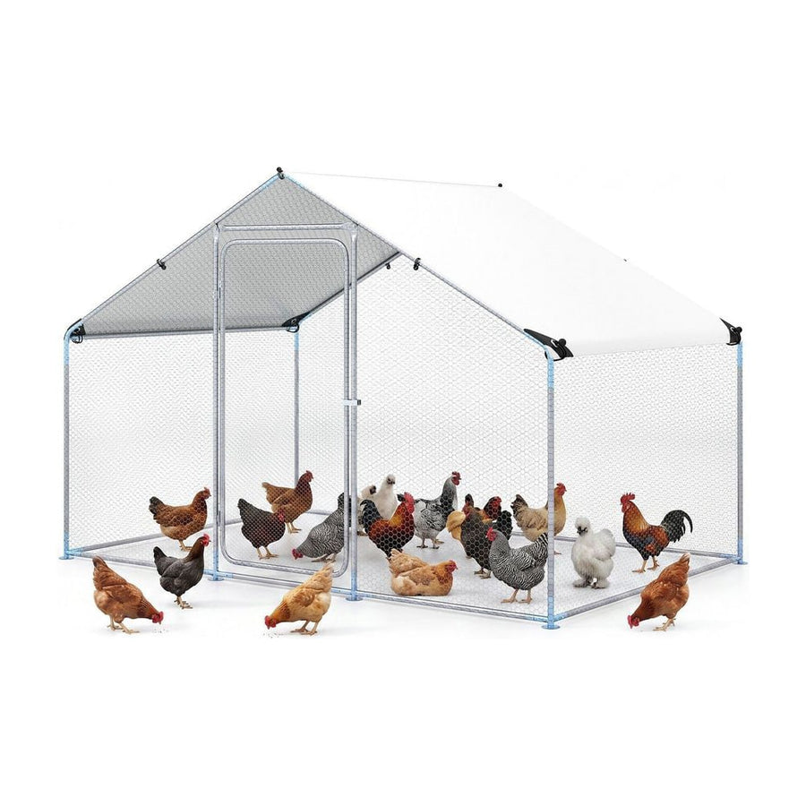 300 x 203 x 202 CM Walk-in Chicken Run with Waterproof Cover for Backyard