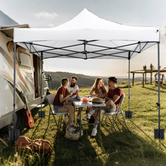 300 x 300 cm Outdoor Pop up Canopy Tent with Wheeled Bag-White