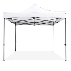 300 x 300 cm Outdoor Pop up Canopy Tent with Wheeled Bag-White