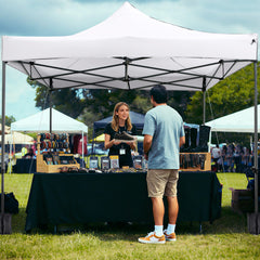 300 x 300 cm Outdoor Pop up Canopy Tent with Wheeled Bag-White