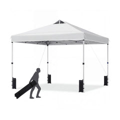 300 x 300 cm Pop up Canopy Tent 1 Person Easy Setup Gazebo Shelter with 1 Button Push-White