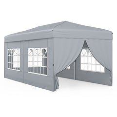 300 x 600 cm Pop up Canopy Tent with 6 Sidewalls and Wheeled Bag-Grey