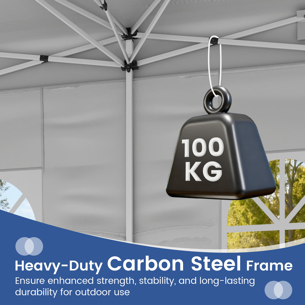 300 x 600 cm Pop up Canopy Tent with 6 Sidewalls and Wheeled Bag-Grey