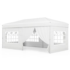 300 x 600 cm Pop up Canopy Tent with 6 Sidewalls and Wheeled Bag-White