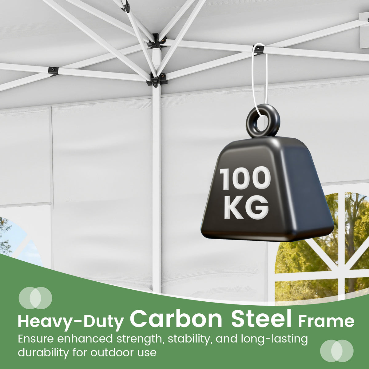 300 x 600 cm Pop up Canopy Tent with 6 Sidewalls and Wheeled Bag-White