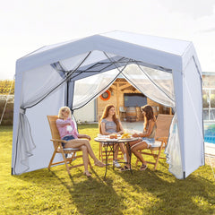 302 x 302 cm Pop up Canopy Tent with Removable Sidewalls-White