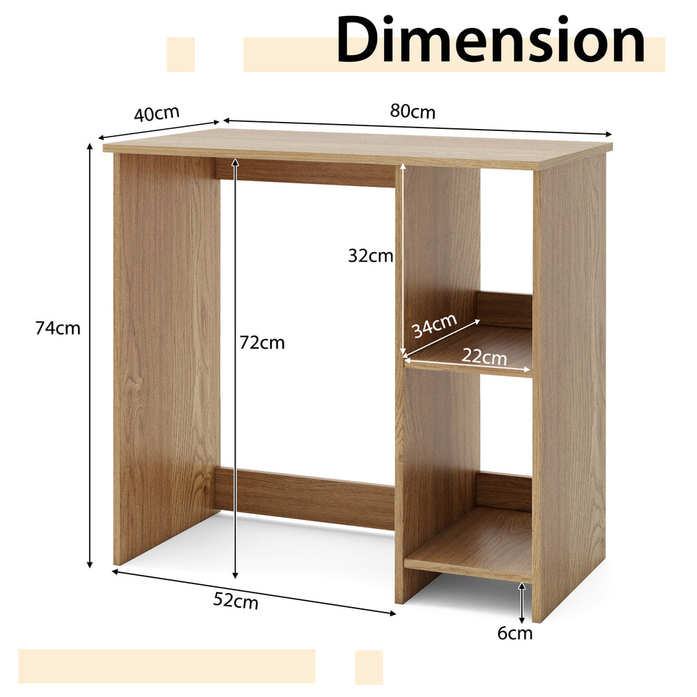 The office desk with technical lines and measurements shown on the frame