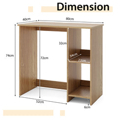 The office desk with technical lines and measurements shown on the frame