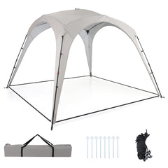 310 x 310 cm Pop up Camping Tent with Silver-coated Oxford Fabric-Beige