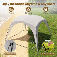 310 x 310 cm Pop up Camping Tent with Silver-coated Oxford Fabric-Beige