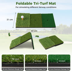 314 x 199 CM Golf Practice Net with Foldable Tri-Turf Mat