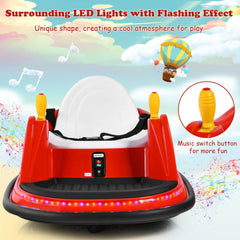Kids Ride-On Bumper Car with Colorful Flashing Lights and Music-Red