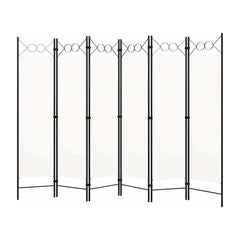 6-Panel Room Divider White