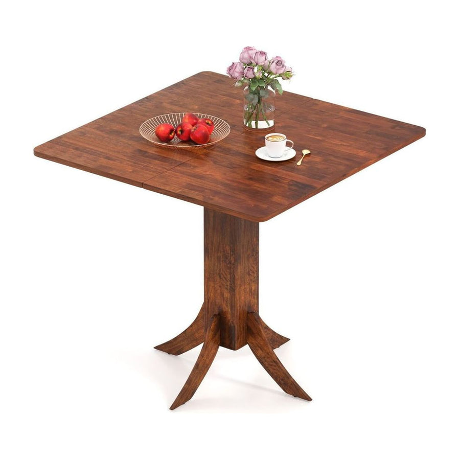 33 Inch Square Dining Table with Pedestal Base for 2-4 People-Walnut