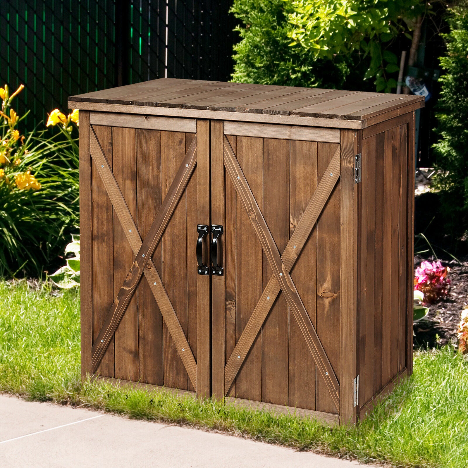 Garden Wooden Shed with Double Doors