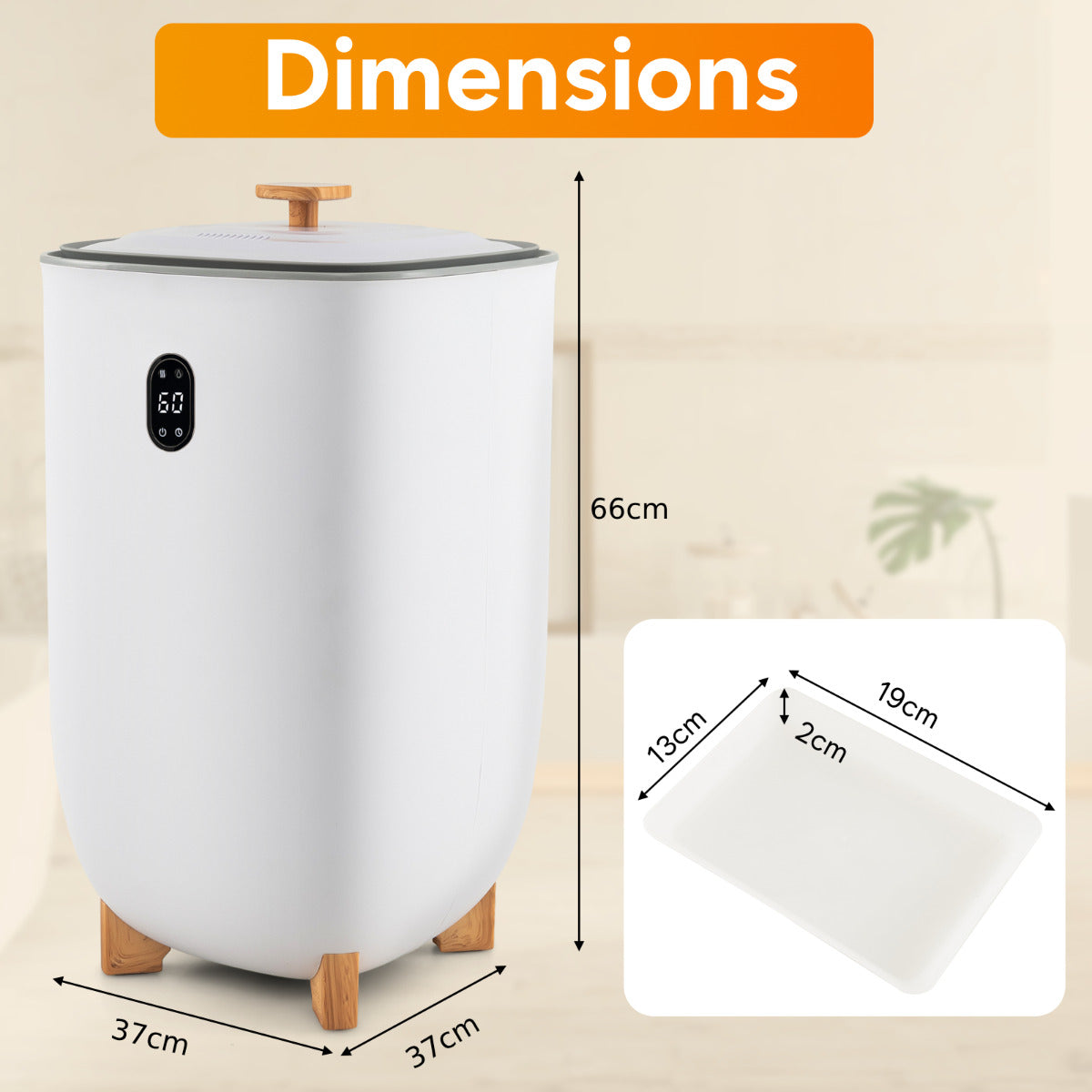 35L Large Towel Warmer Bucket with PTC Heater and Fragrant Disc Holder-White