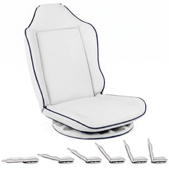 360° Swivel Floor Gaming Chair with Adjustable Backrest & Padded Cushion for Reading-White