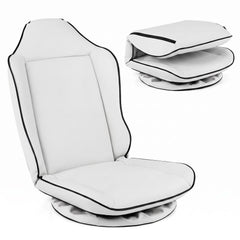 360° Swivel Floor Gaming Chair with Adjustable Backrest & Padded Cushion for Reading-White