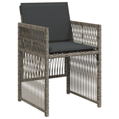 Garden Dining Cushions Poly Rattan Glass Grey