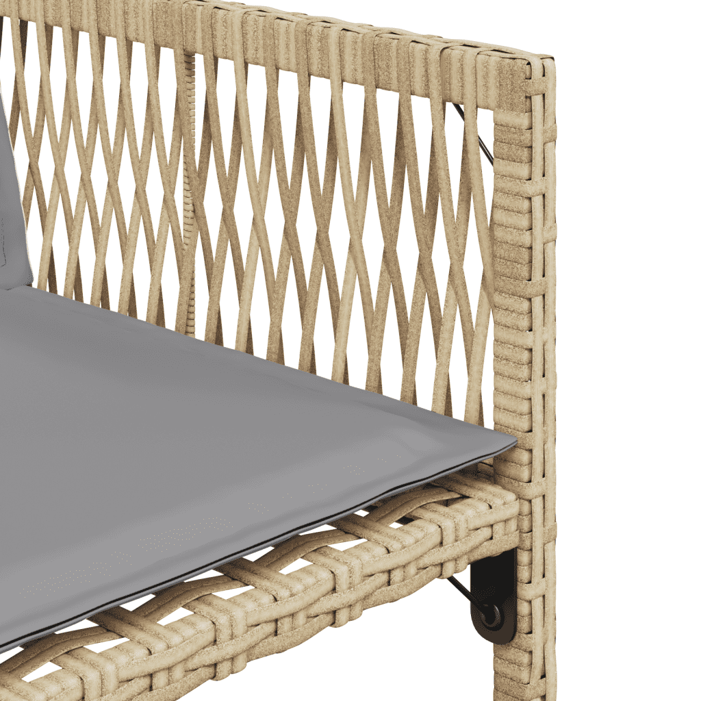 Garden Dining Cushions Poly Rattan Glass Mix beige