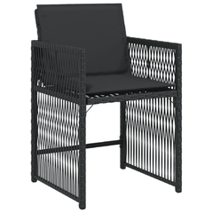 Garden Dining Cushions Poly Rattan Black