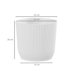 Outsunny Set of Three Ф22cm Planters - White