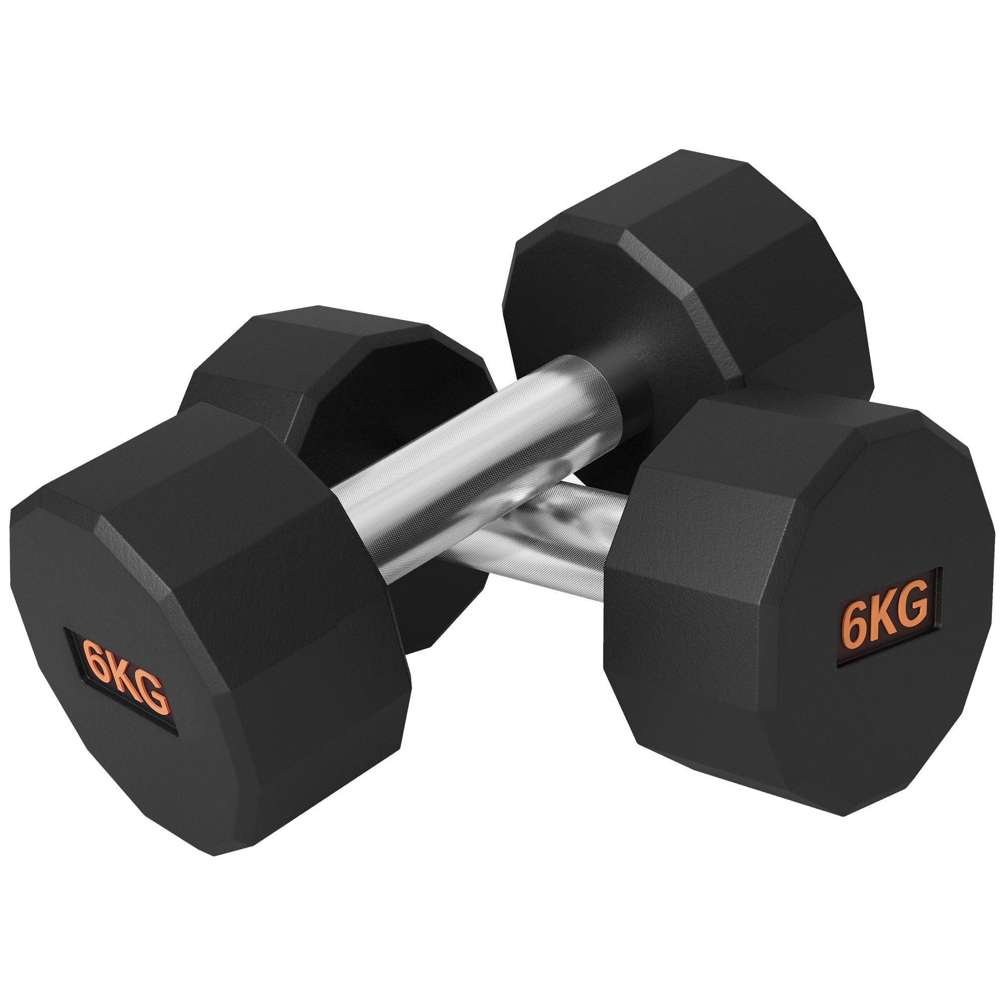 SPORTNOW Dumbbells Weights Set with 12-Sided Shape and Non-Slip Grip for Men Women Home Gym Workout, 2 x 6kg