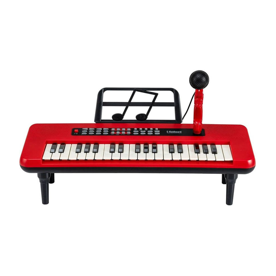 37 Keys Kids Portable Piano Keyboard with Microphone and Music Stand-Red