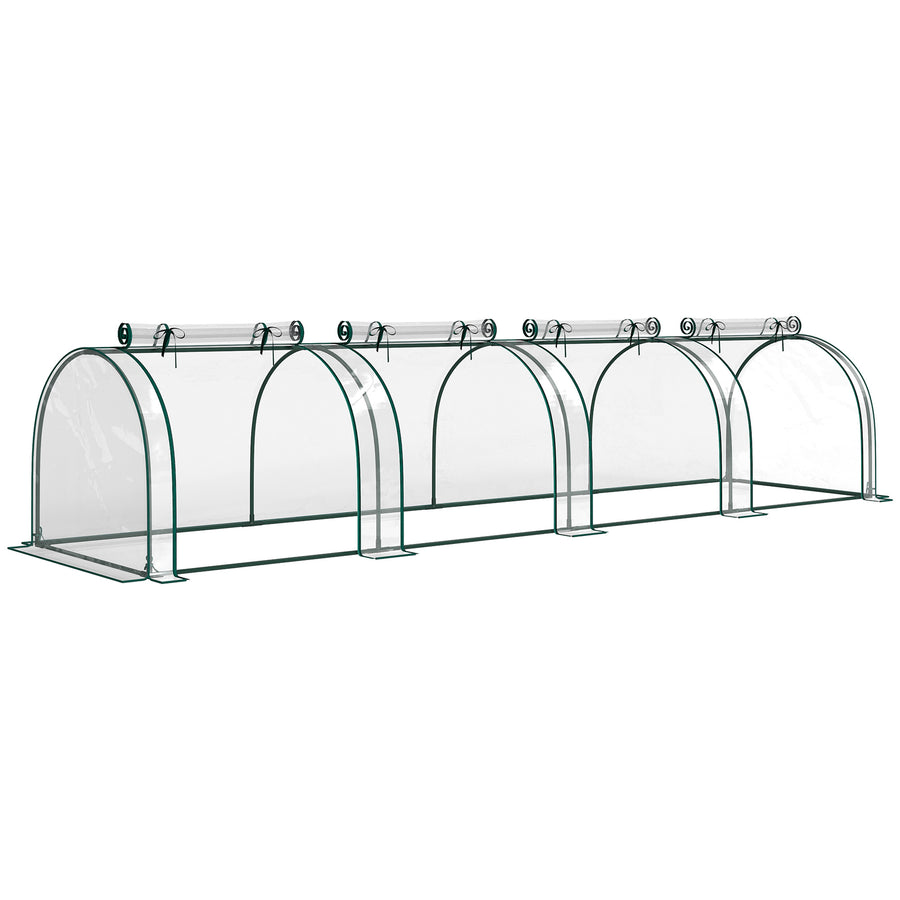 Outsunny 395 x 100 cm Low Tunnel Greenhouse - Clear