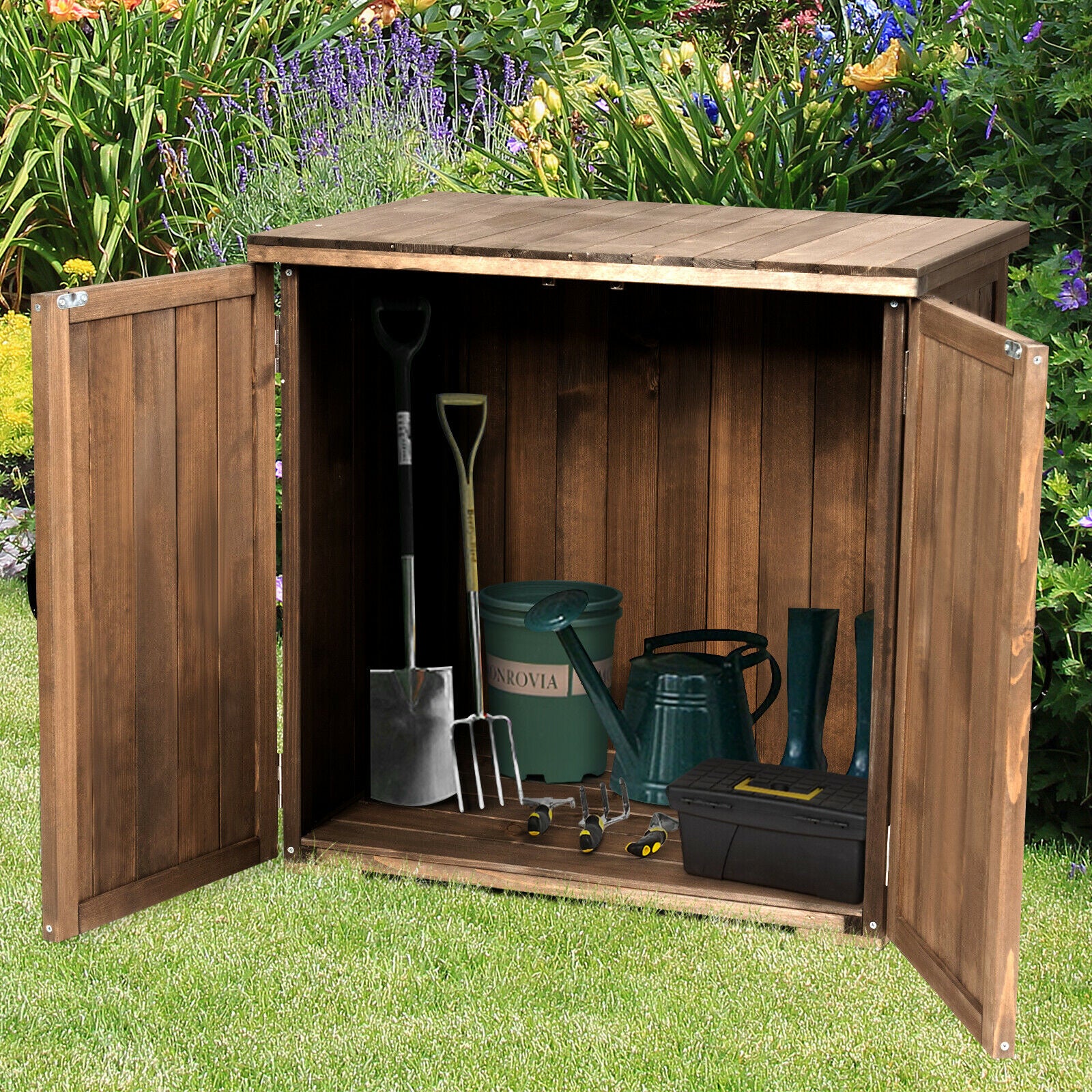 Garden Wooden Shed with Double Doors