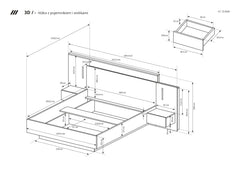 Bed with Bedside Tables E3D
