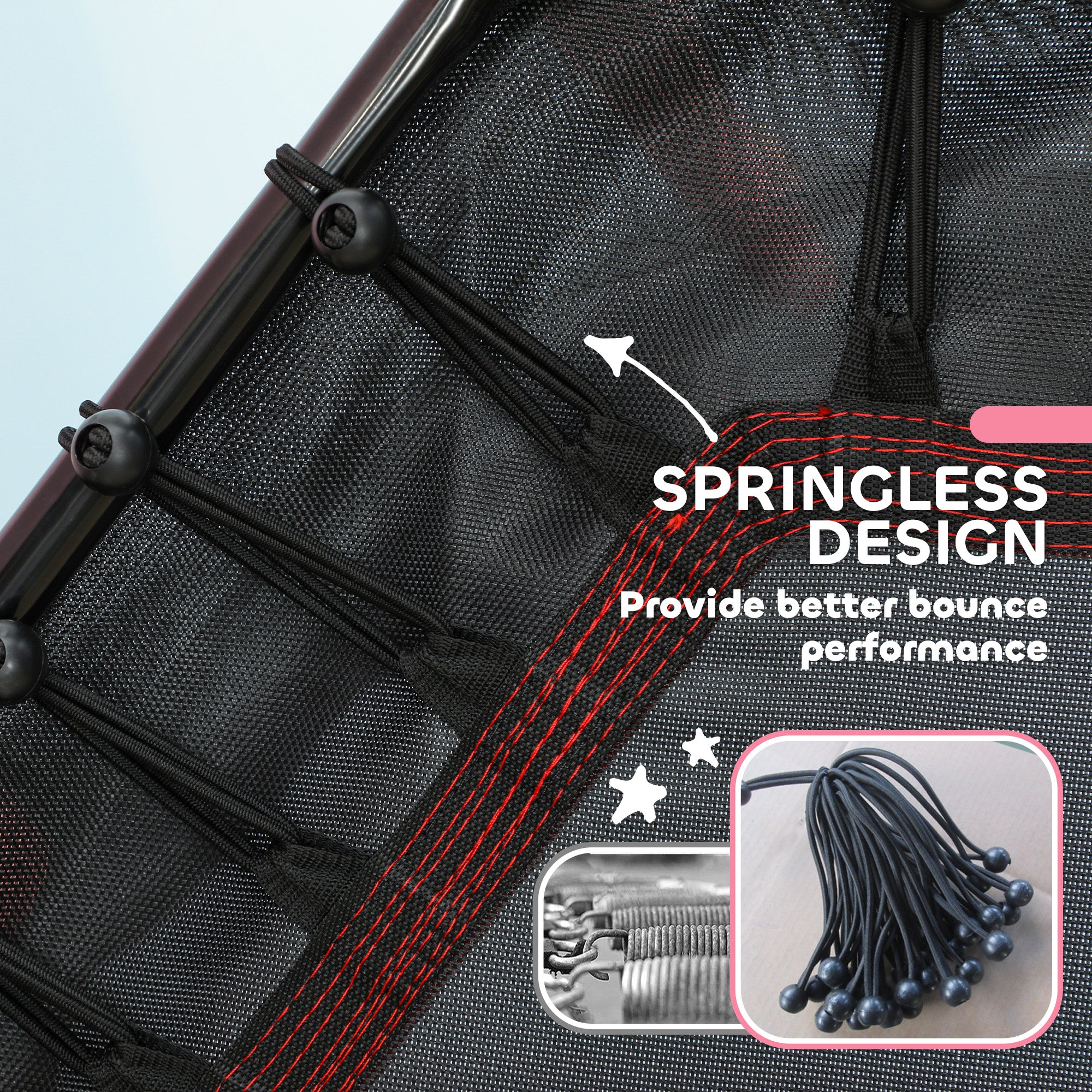 HOMCOM Kids Trampoline Mini Bouncer with Enclosure Safety Net For Ages 3-10 Years - Red