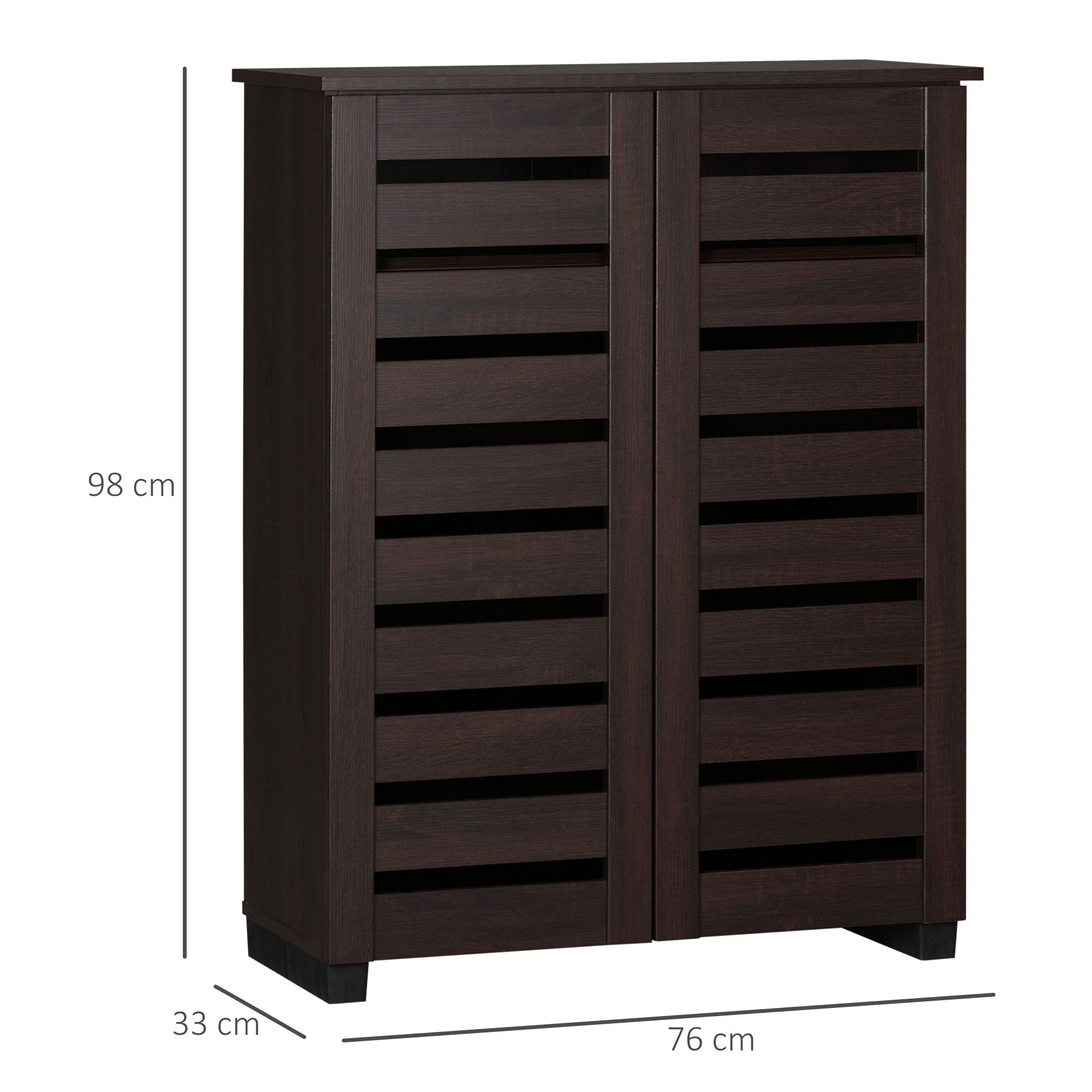 HOMCOM 15 Shoe Storage Cabinet - Wood-Effect