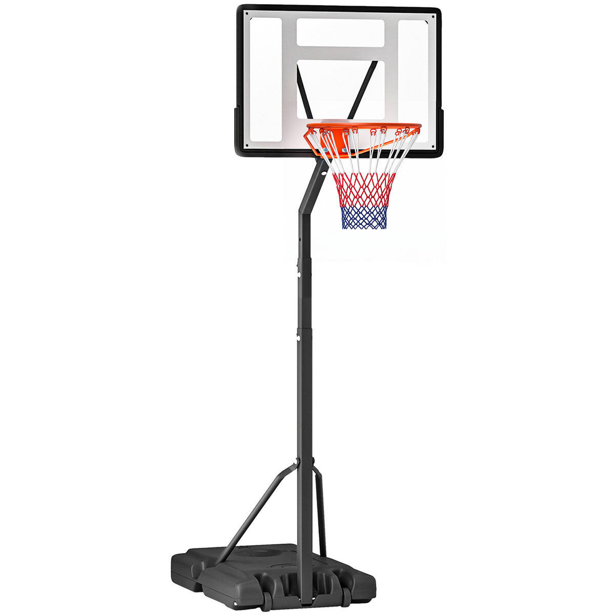 HOMCOM Portable 10ft Basketball Backboard Hoop Set Professional Outdoor Freestanding Basketball Stand with Wheels for Adults and Children, Adjustable High 2.55M-3.05M