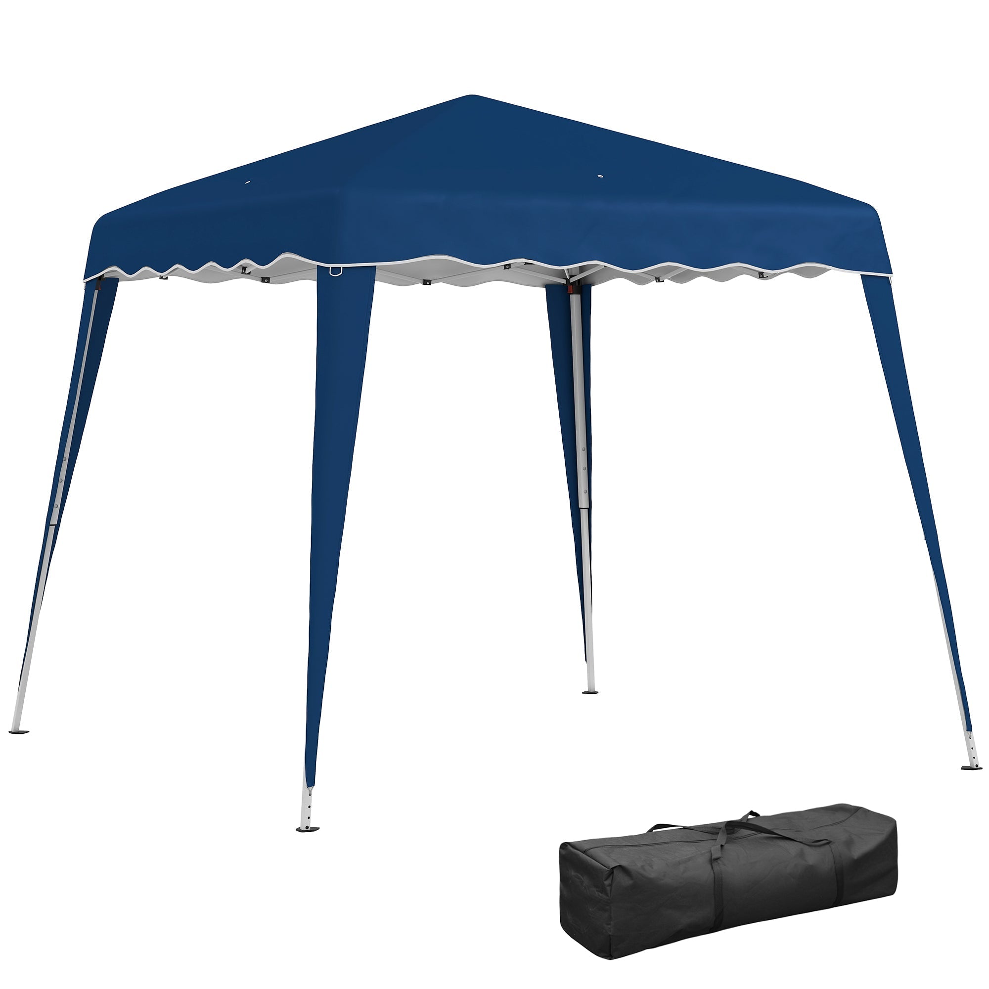 Outsunny 3 M x 3 M Base/ 2.5 M x 2.5 M Top Pop Up Gazebo, 2 Person Setup Instant with Carry Bag, Height Adjustable Slant Leg Party Tent Instant Event Shelter for Garden, Patio