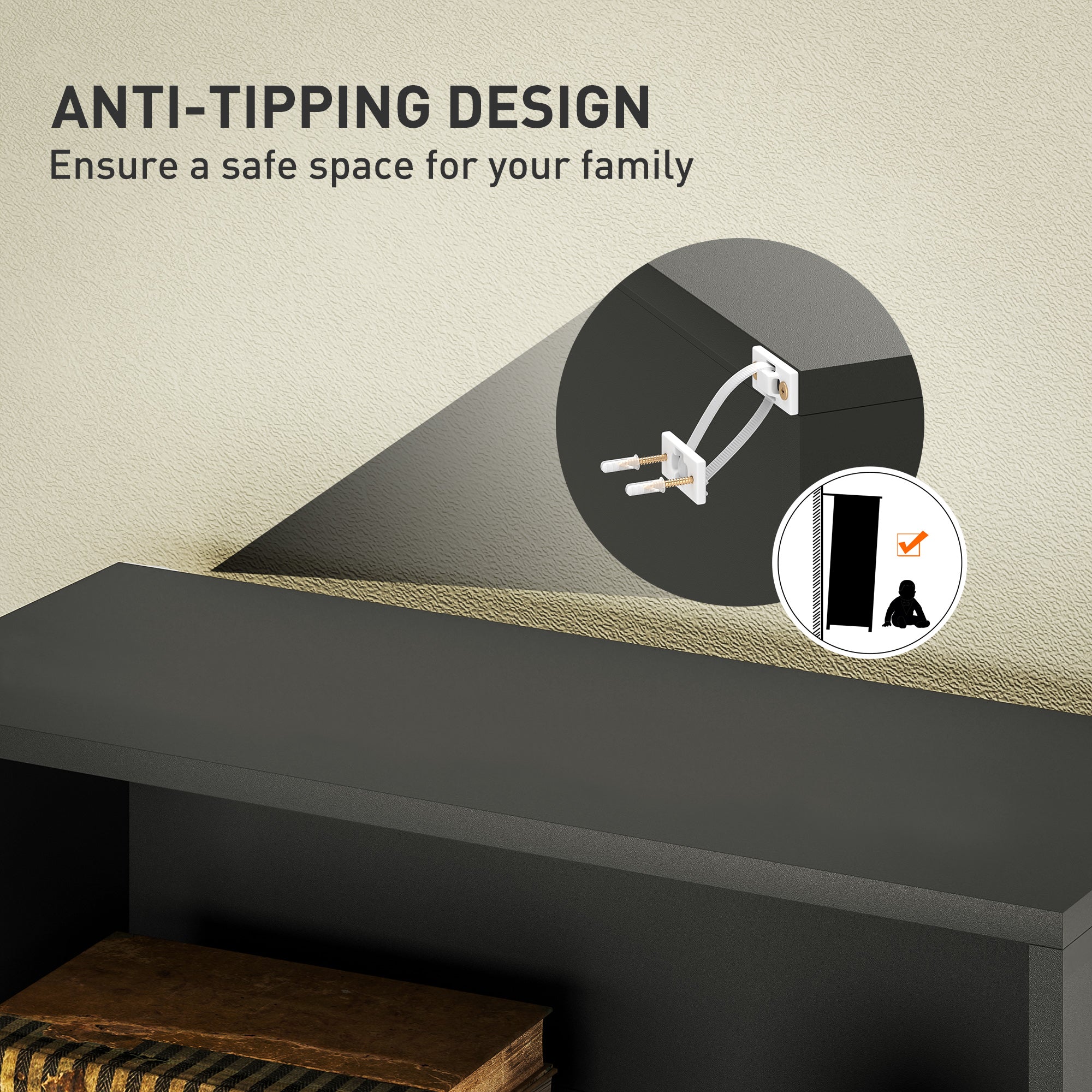 HOMCOM Six Shelf Bookcase - Black