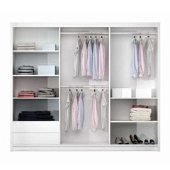 Graphite Mirrored Sliding Door Wardrobe 250cm – OXFORD