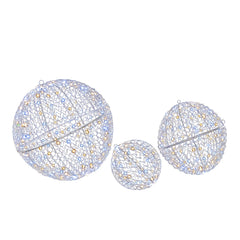 3 Pieces Lighted Christmas Balls with Light Color and 8 Dynamic Modes