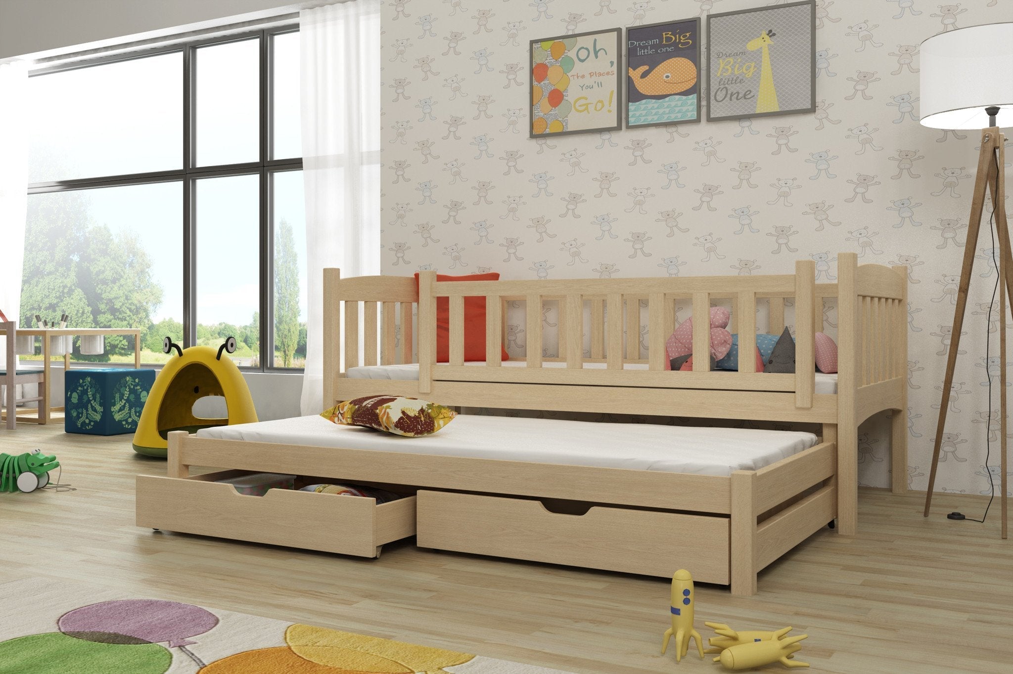 Amelka Double Bed with Trundle
