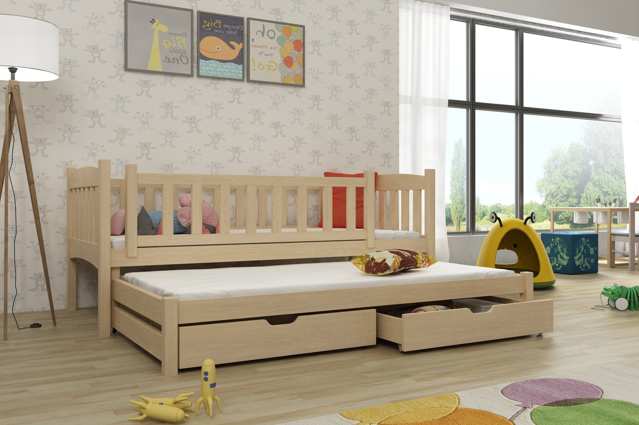 Amelka Double Bed with Trundle