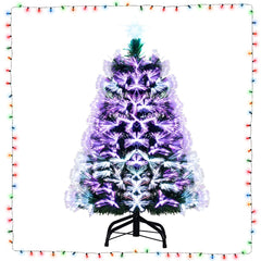 3 FT Fiber Optic Christmas Tree Artificial Pre-Lit Xmas Tree with 93 Branch Tips