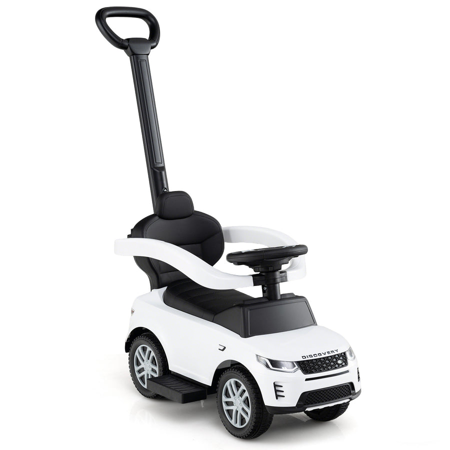 3 in 1 Push Car for Toddlers Licensed Land Rover Discovery Ride on Toy-White