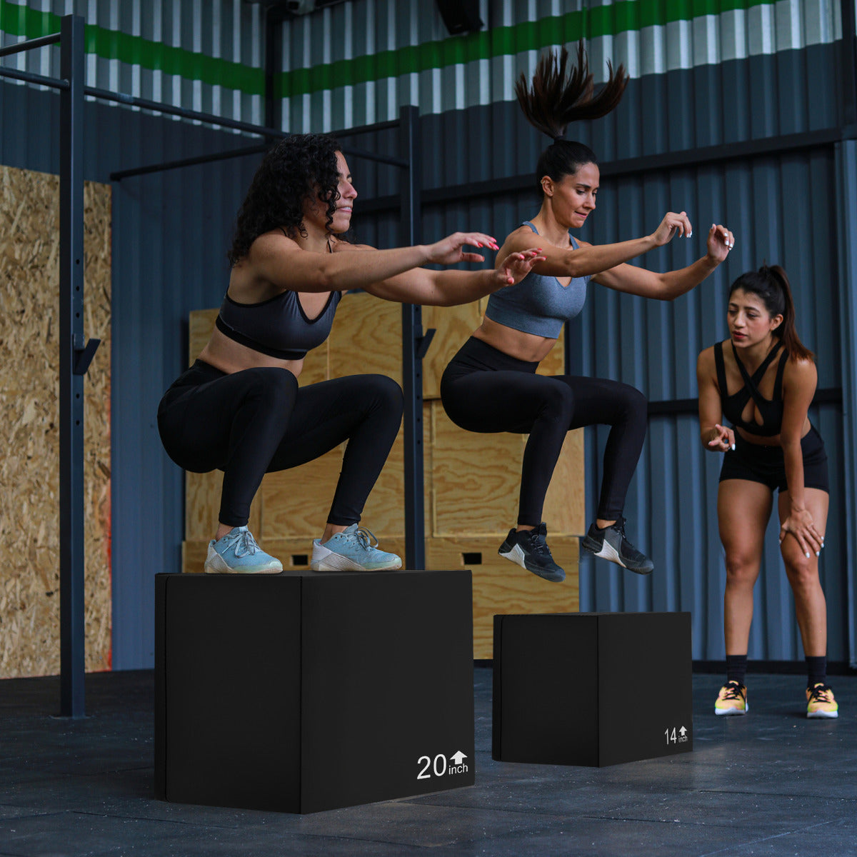 3 In 1 Foam Plyometric Box with 3 Heights and Easy-to-Clean PU Cover-16 Inch