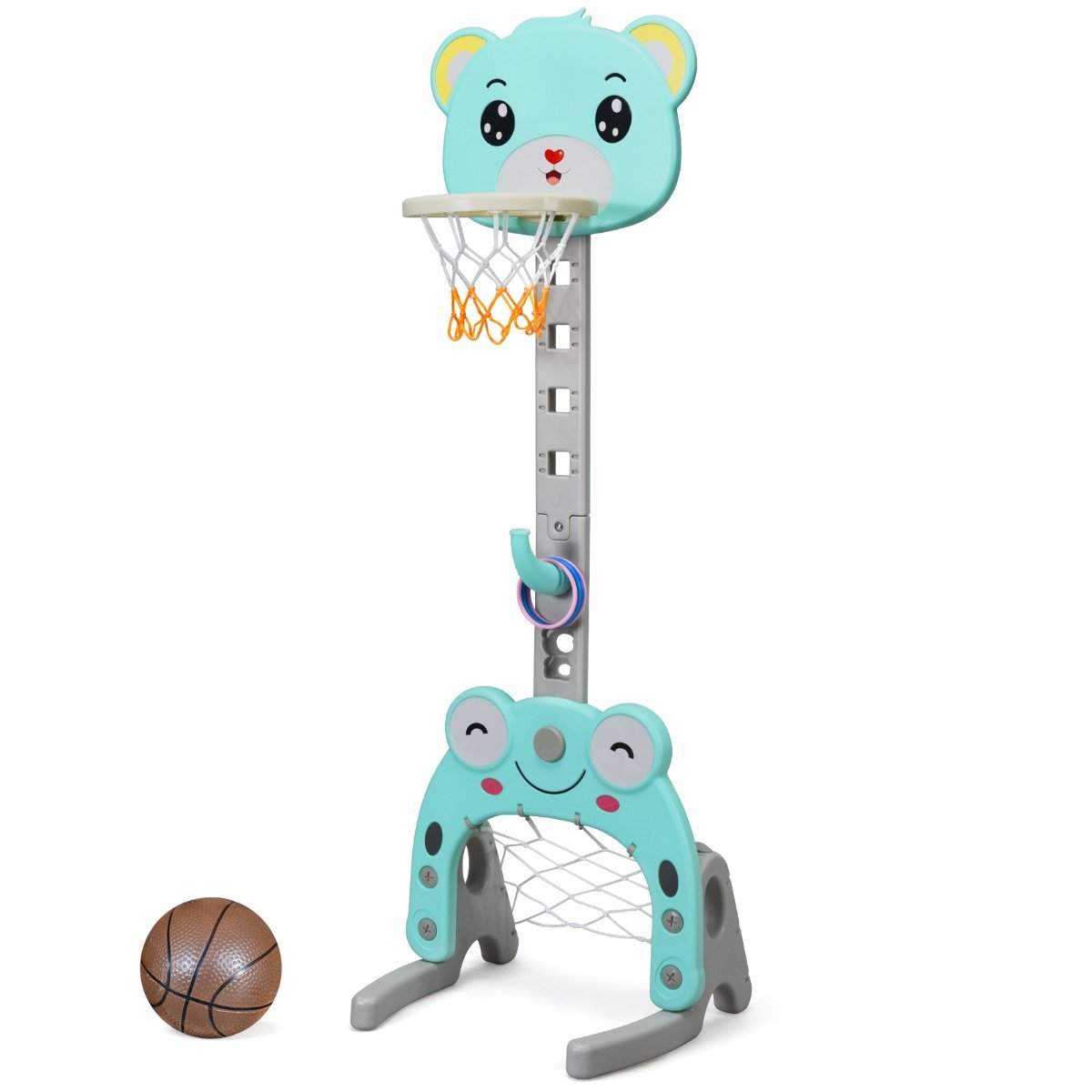 3 IN 1 Kids Basketball Hoop and Stand Set-Green