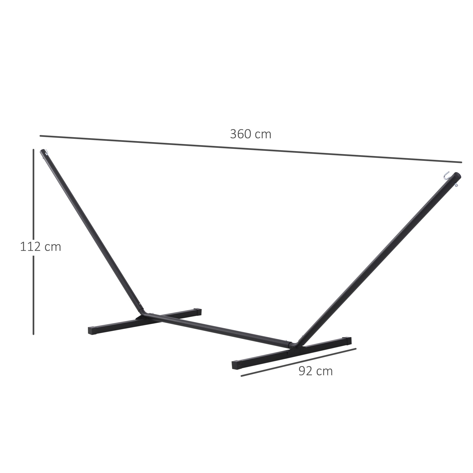 Outsunny 3.6m Extra-long Universal Hammock Stand Metal Frame Garden Camping Picnic Outdoor Patio Replacement Stand Only