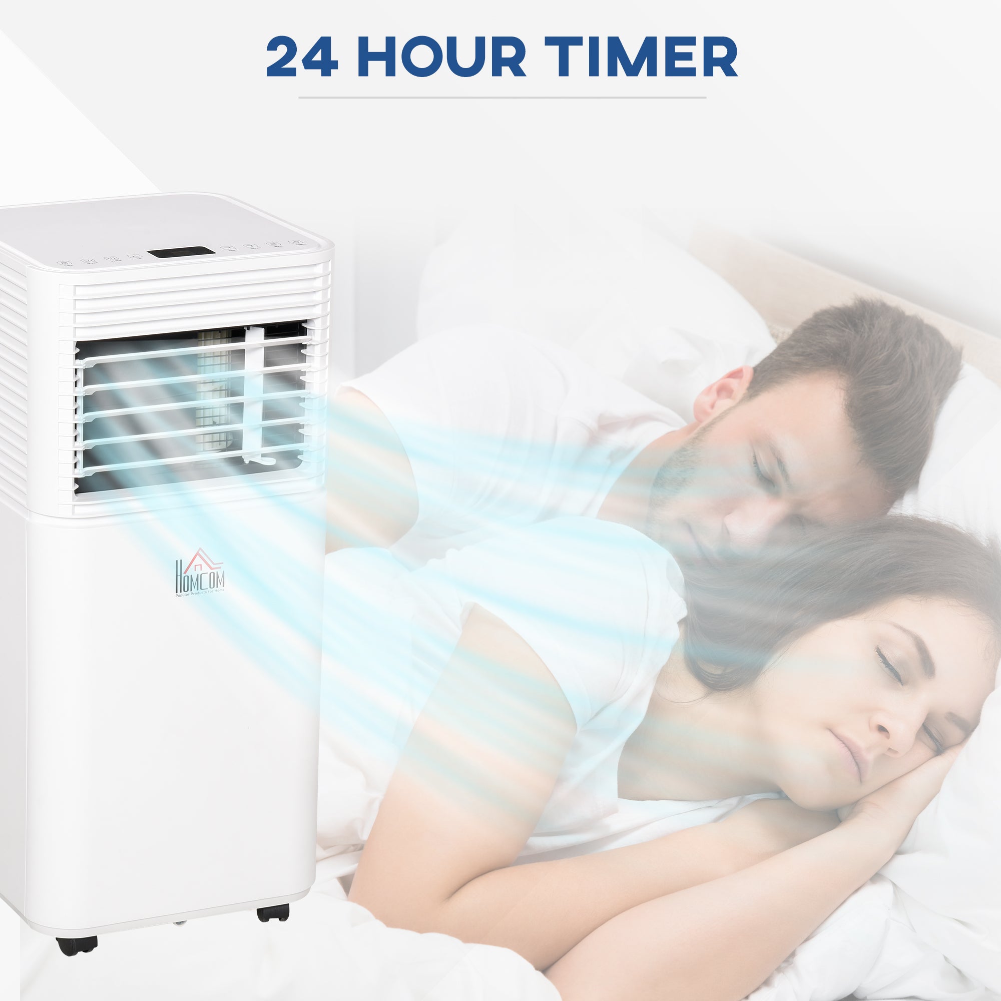 HOMCOM 9000 BTU Portable Air Conditioner for Cooling Dehumidifier Fan, Air Conditioning Unit for Room up to 28m√Ç¬≤, with Remote, 24H Timer, Window Mount Kit, R290, A Energy Efficiency, 1122W