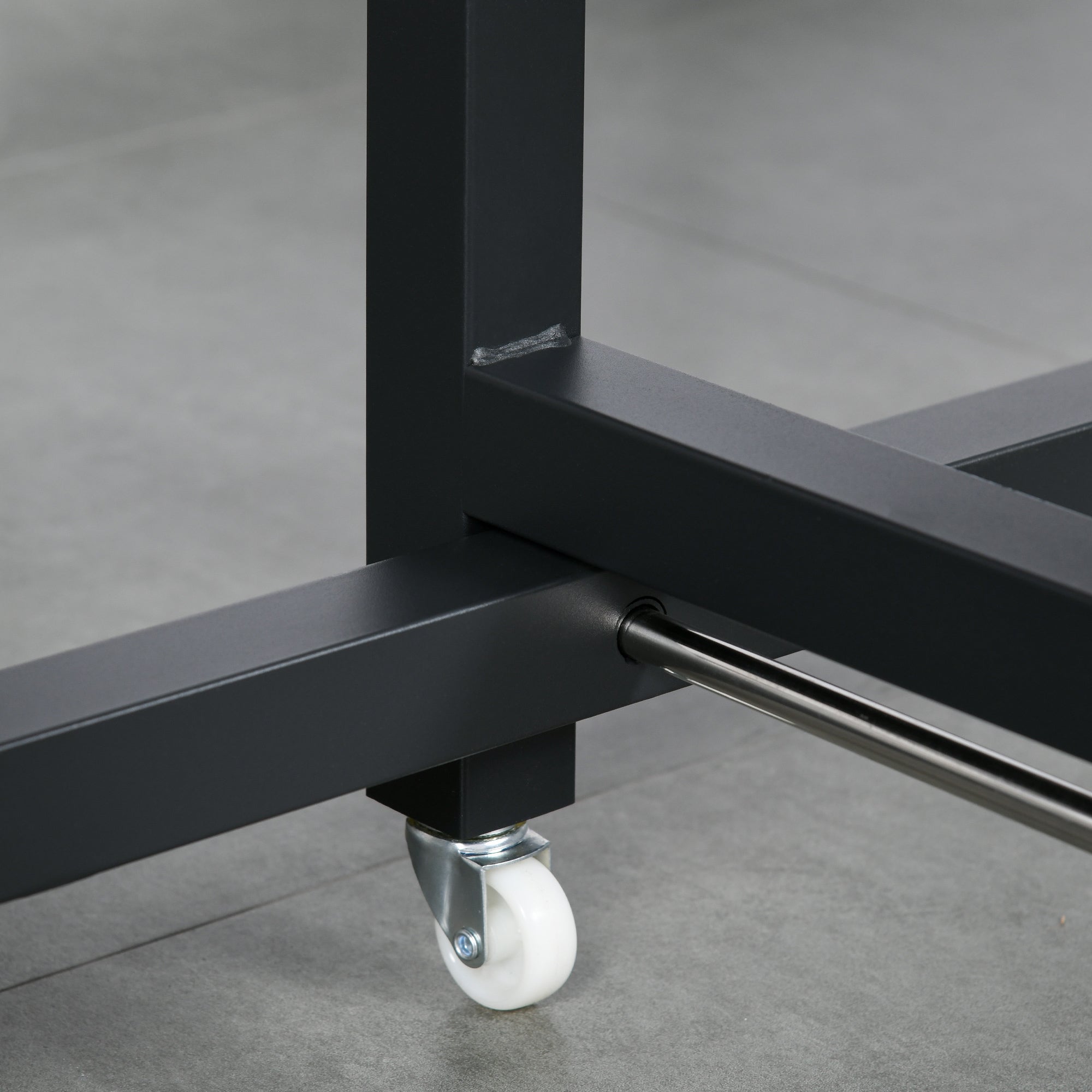 HOMCOM Folding Dining Table, Industrial Drop Leaf Table with Wheels and Metal Frame for Kitchen, Dining Room, Space Saving, Rustic Brown