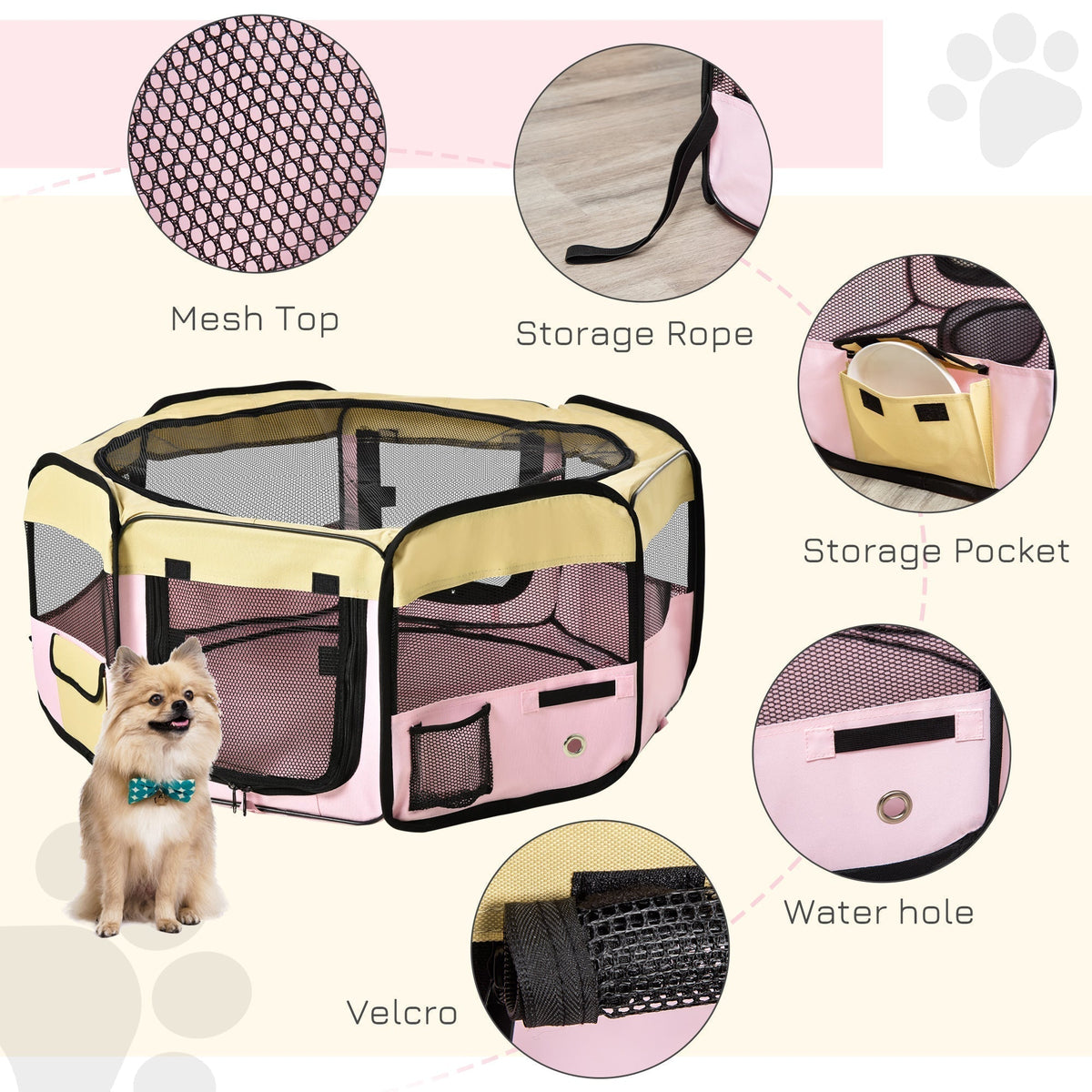 PawHut Fabric Pet Whelping Box