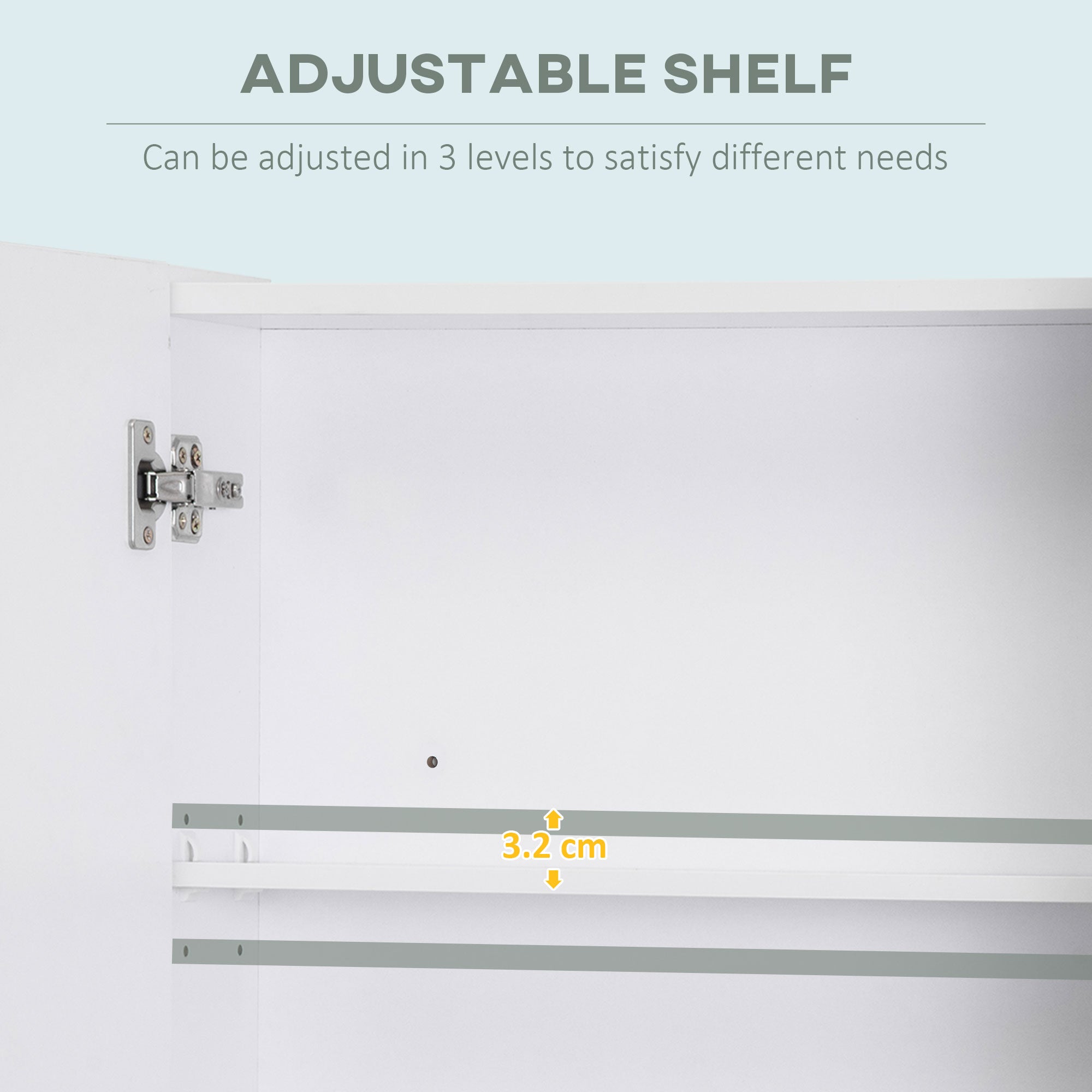 kleankin Bathroom Cabinet with Mirror, Wall Mounted Bathroom Mirror Cabinet with Adjustable Shelf, 2 Doors Storage Cupboard, White